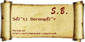 Sóti Berengár névjegykártya